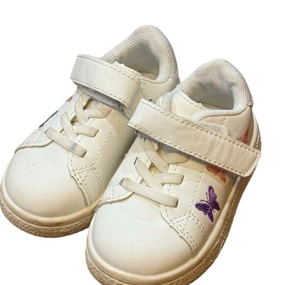 Toddler 6.5C Embroidered Butterfly Sneakers  Non-Slip, Hook & Loop Casual Play - Picture 10 of 16